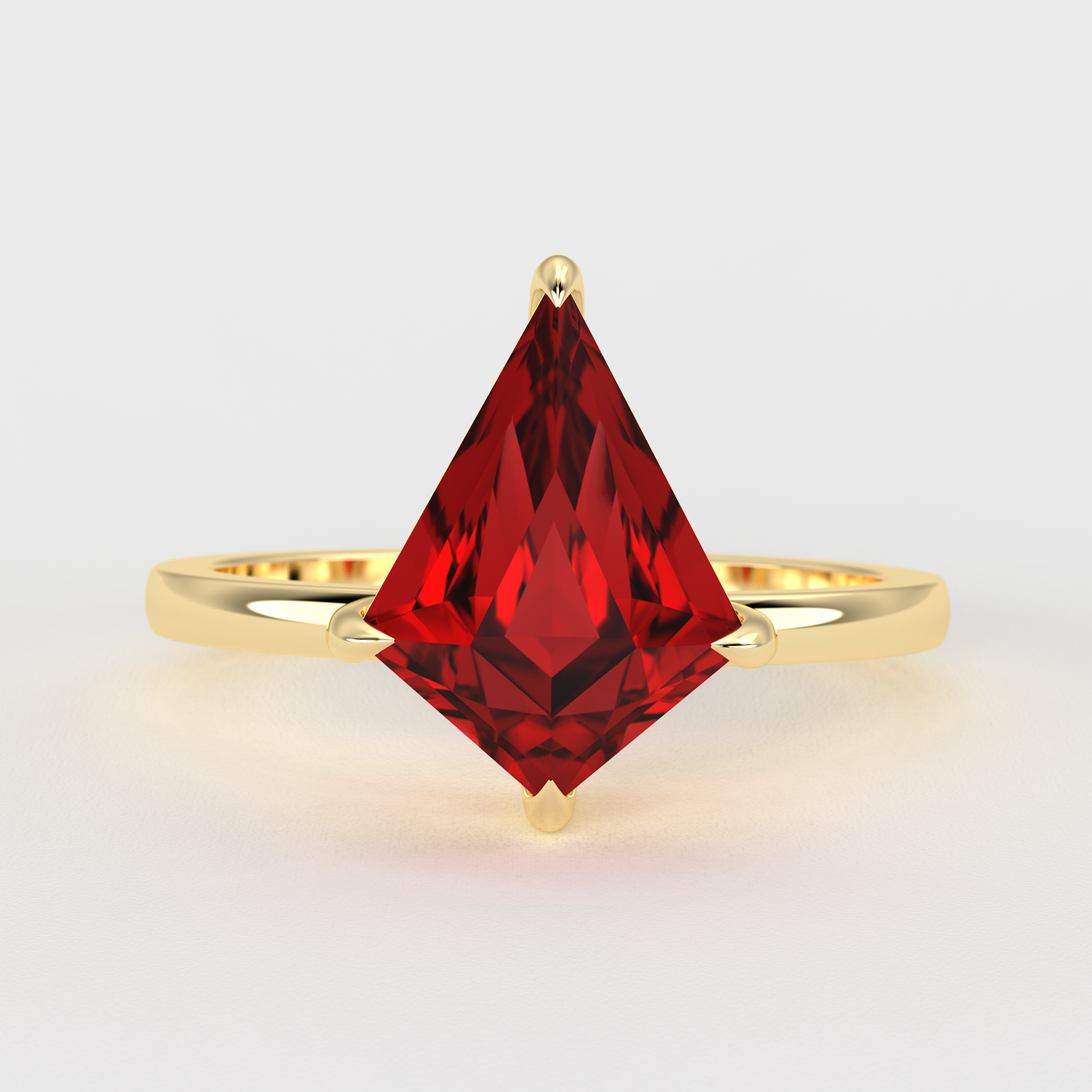 Bold Beauty: Red Ruby Kite Ring for Timeless Romance