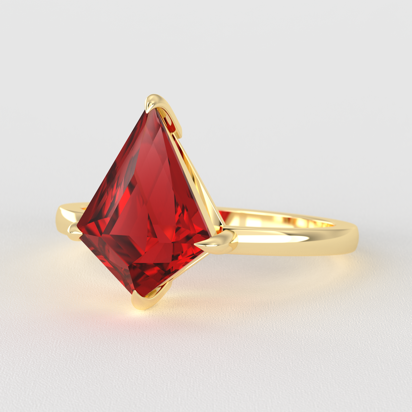 Bold Beauty: Red Ruby Kite Ring for Timeless Romance