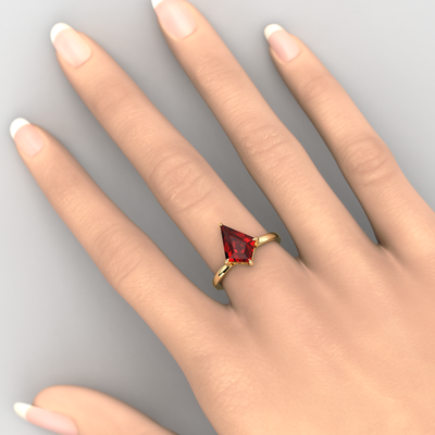 Bold Beauty: Red Ruby Kite Ring for Timeless Romance