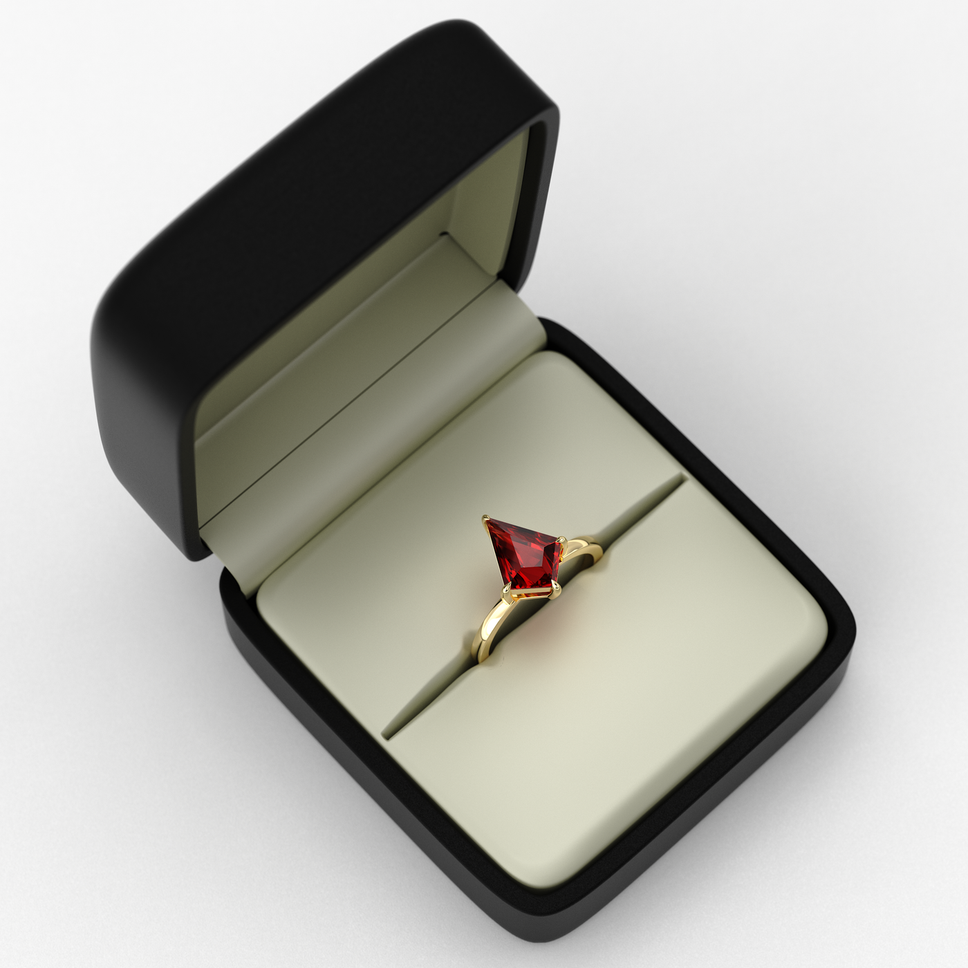 Bold Beauty: Red Ruby Kite Ring for Timeless Romance