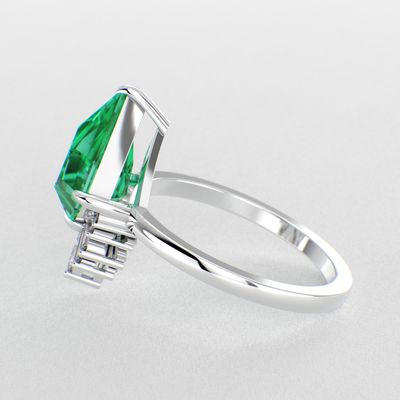 Green Emerald Kite Shape Symphony: A Perfect Mix of Princess, Baguette, and Marquise Shapes