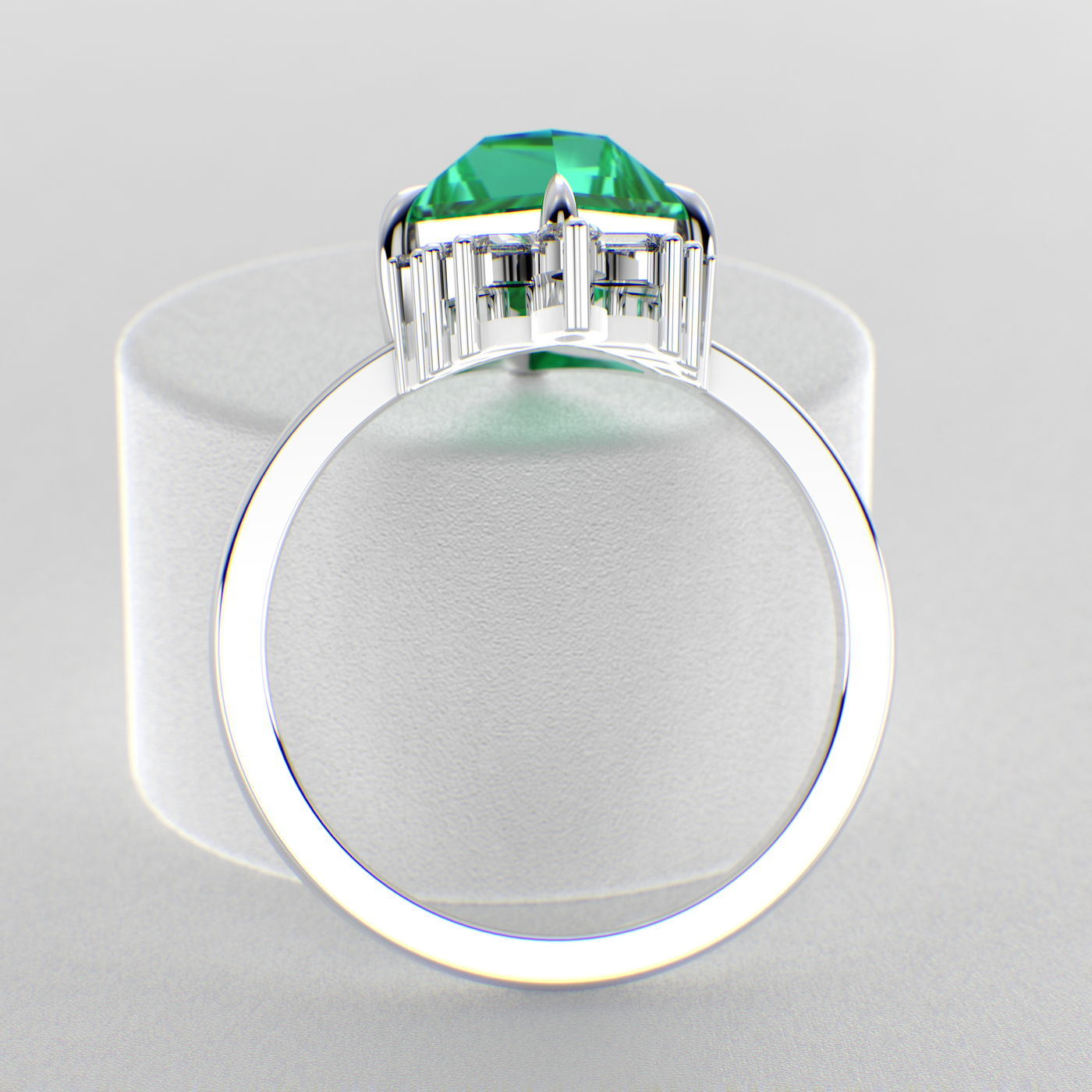 Green Emerald Kite Shape Symphony: A Perfect Mix of Princess, Baguette, and Marquise Shapes