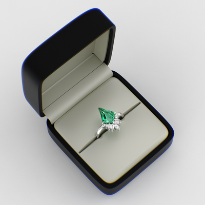 Green Emerald Kite Shape Symphony: A Perfect Mix of Princess, Baguette, and Marquise Shapes