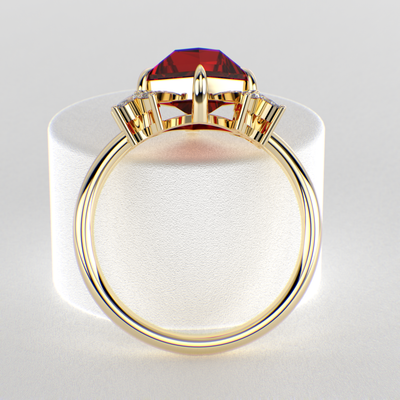 Red Ruby Kite Shape Ring: A Marquise-Enchanted Masterpiece