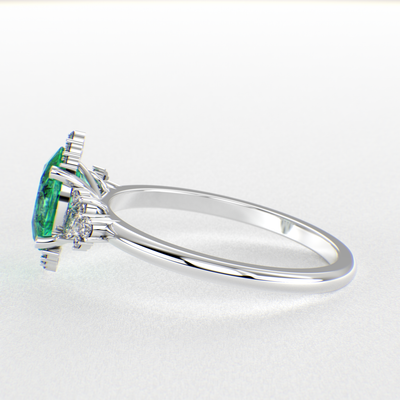 A Dazzling Trio: Green Oval Shape Emerald, Round, and Marquise Diamonds Setting New Trends