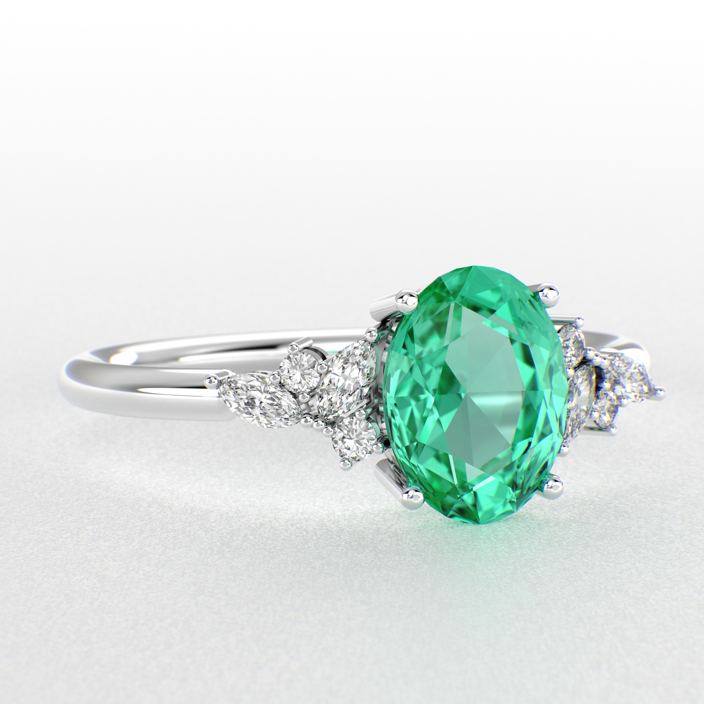 Bold and Brilliant: Green  Oval and Marquise Diamonds Creating Iconic Trends