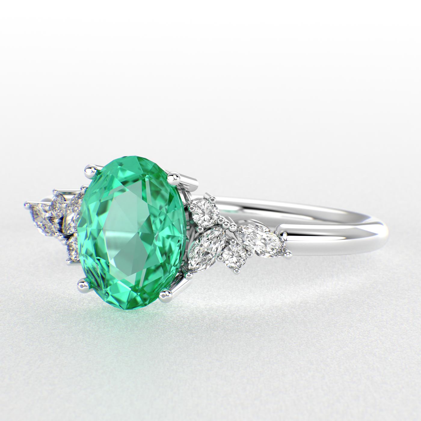 Bold and Brilliant: Green  Oval and Marquise Diamonds Creating Iconic Trends