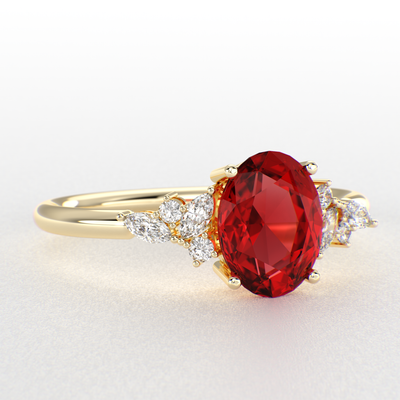 Bold and Brilliant: Red Oval and Marquise Diamonds Creating Iconic Trends