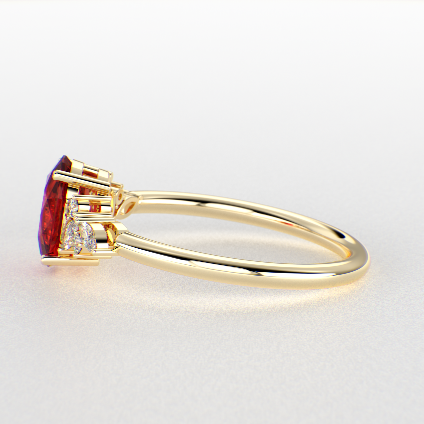 Bold and Brilliant: Red Oval and Marquise Diamonds Creating Iconic Trends