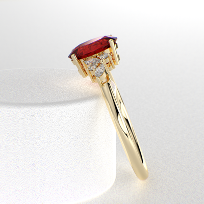 Bold and Brilliant: Red Oval and Marquise Diamonds Creating Iconic Trends