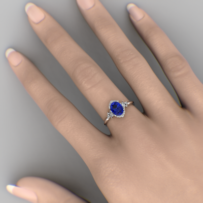 A Dazzling Trio: Blue Oval Shape Sapphire, Round, and Marquise Diamonds Setting New Trends