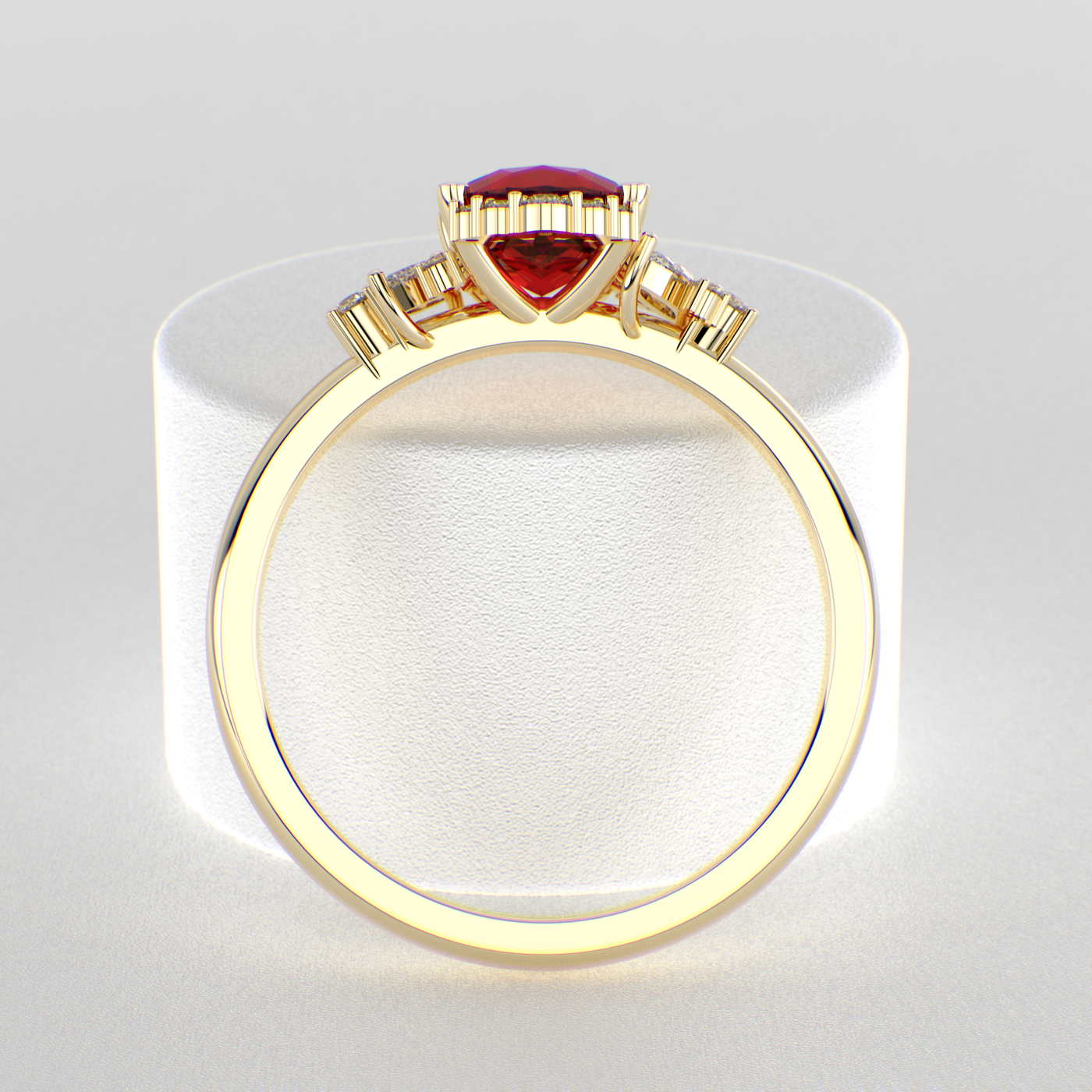 A Dazzling Trio: Red Oval Shape Ruby, Round, and Marquise Diamonds Setting New Trends