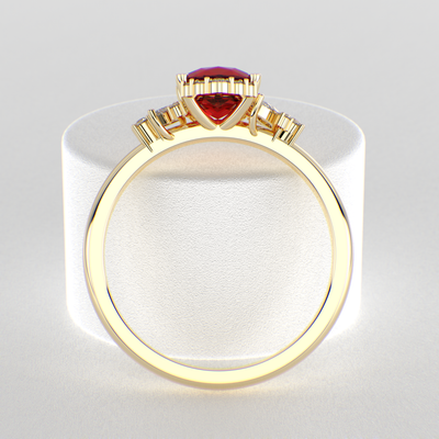 A Dazzling Trio: Red Oval Shape Ruby, Round, and Marquise Diamonds Setting New Trends