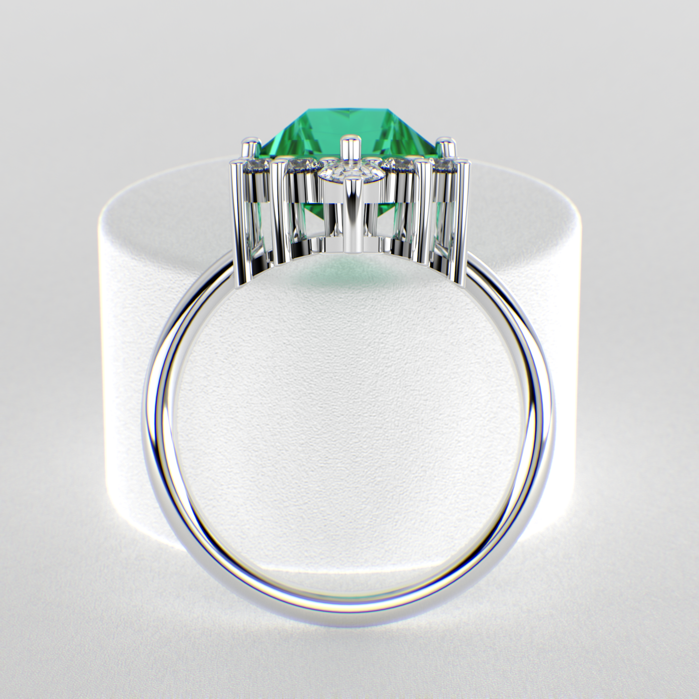 Green Diamond Kite-Shaped Emerald Ring | Perfect Engagement or Valentine’s Gift for Her