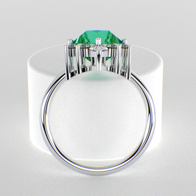 Green Diamond Kite-Shaped Emerald Ring | Perfect Engagement or Valentine’s Gift for Her