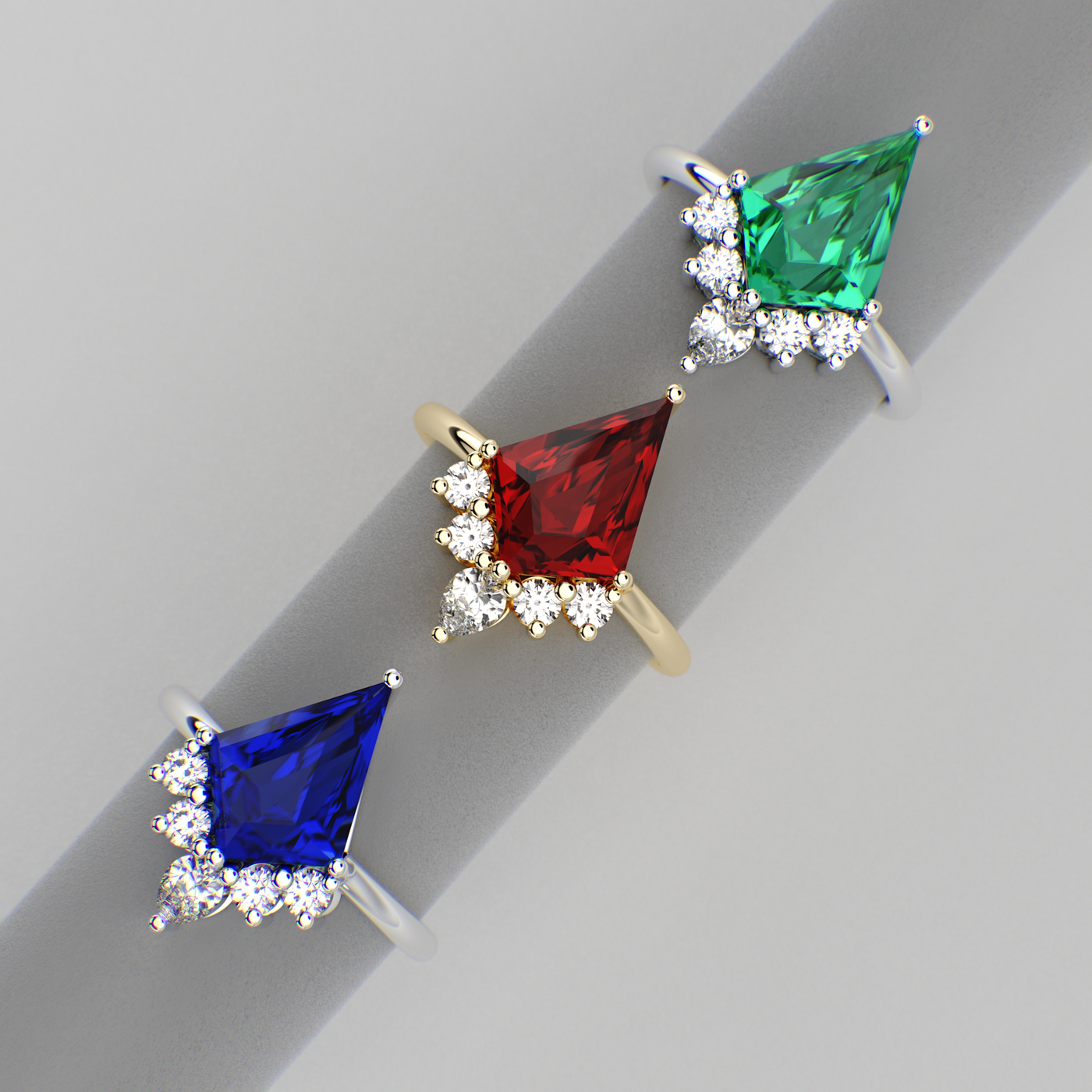 Unique Kite-Shaped Lab Ruby Ring | Perfect Engagement or Valentine’s Gift for Her