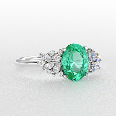 Green Emerald Magic: Oval, Round, and Marquise Diamonds in Perfect Harmony