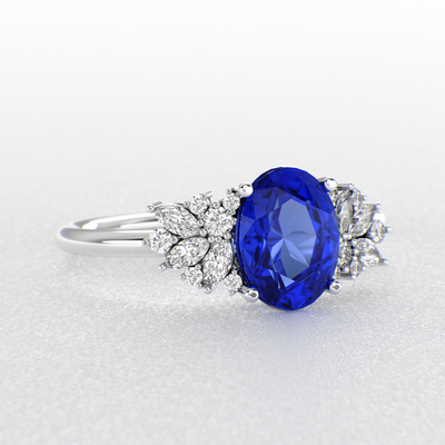 Blue Sapphire Magic: Oval, Round, and Marquise Diamonds in Perfect Harmony