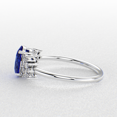 Blue Sapphire Magic: Oval, Round, and Marquise Diamonds in Perfect Harmony