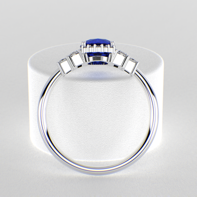 Blue Sapphire Magic: Oval, Baguette, and Princess Cut Diamonds in Perfect Harmony