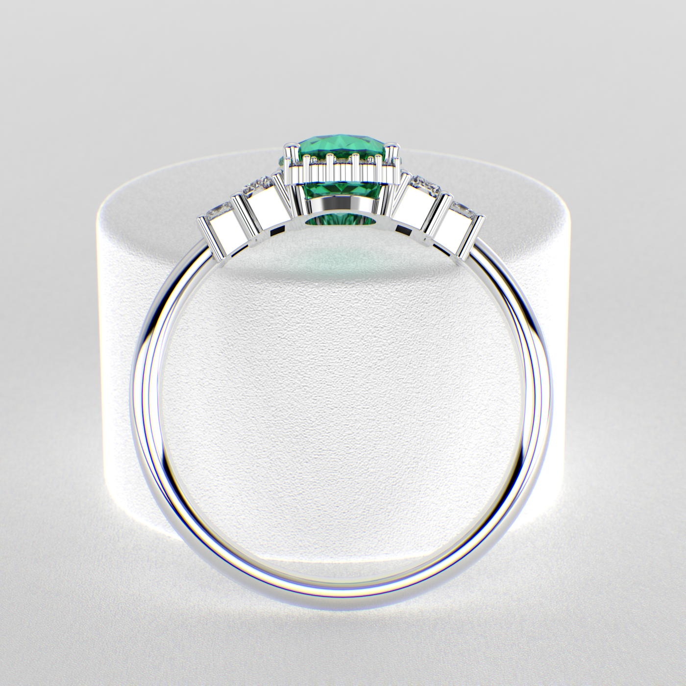 Green Emerald Magic: Oval, Baguette, and Princess Cut Diamonds in Perfect Harmony