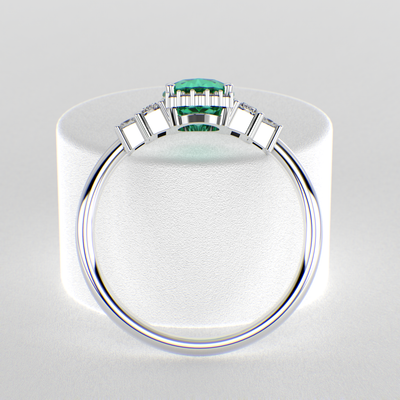 Green Emerald Magic: Oval, Baguette, and Princess Cut Diamonds in Perfect Harmony