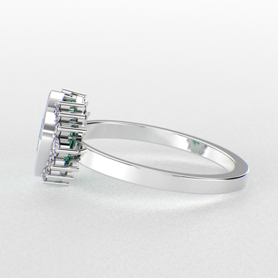 Green Emerald Royalty: Paired with Round Brilliance and Oval Elegance