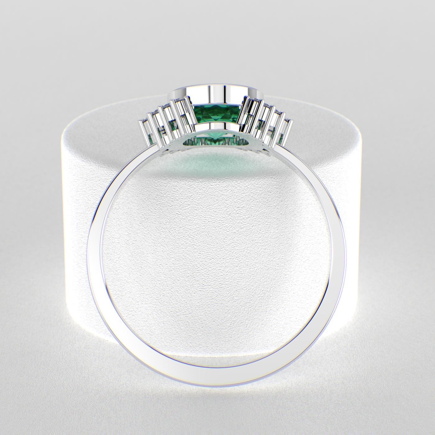 Green Emerald Royalty: Paired with Round Brilliance and Oval Elegance