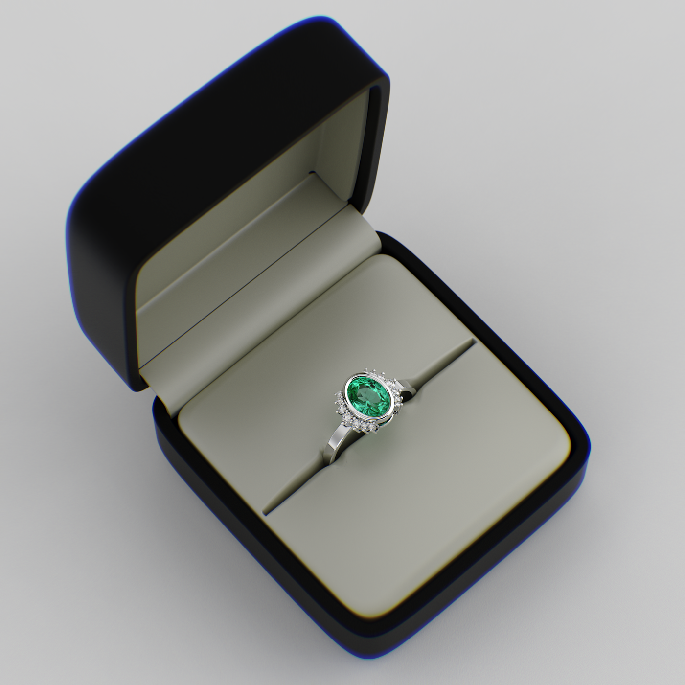 Green Emerald Royalty: Paired with Round Brilliance and Oval Elegance