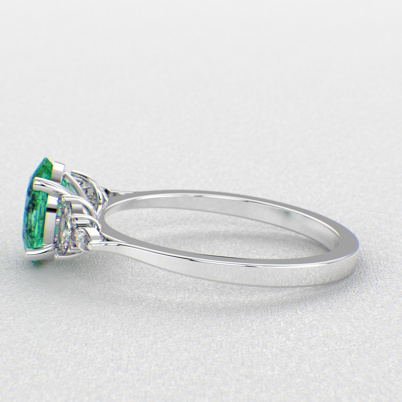 The Royal Blend: Green Emerald and Oval, Marquise, and Round Diamonds