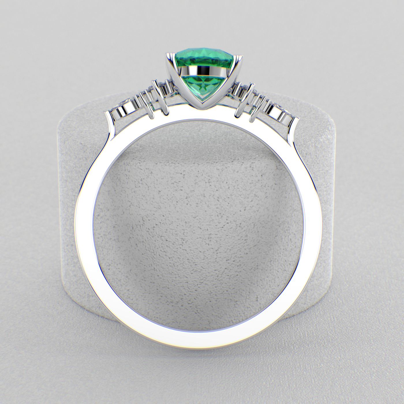 The Royal Blend: Green Emerald and Oval, Marquise, and Round Diamonds