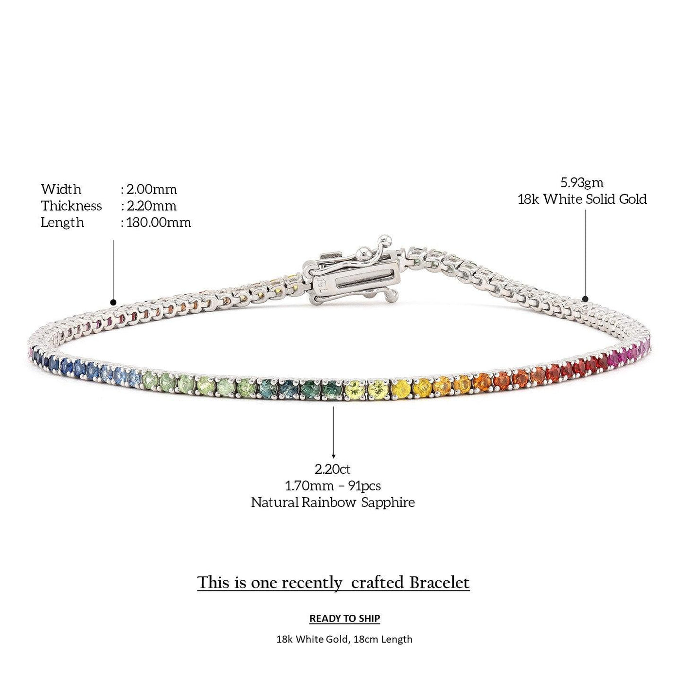 Natural rainbow sapphire byzantine chain bracelet Men's bracelet Women's bracelet - Rubysta