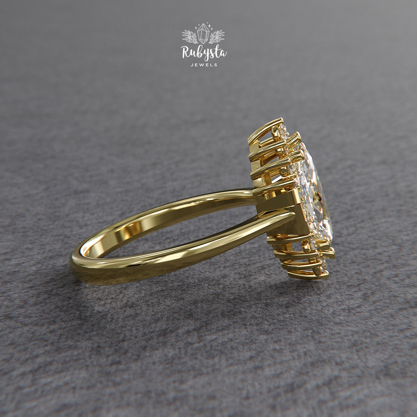 Marquise Sunburst Lab-Grown Diamond Engagement Ring