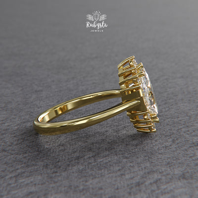 Marquise Sunburst Lab-Grown Diamond Engagement Ring