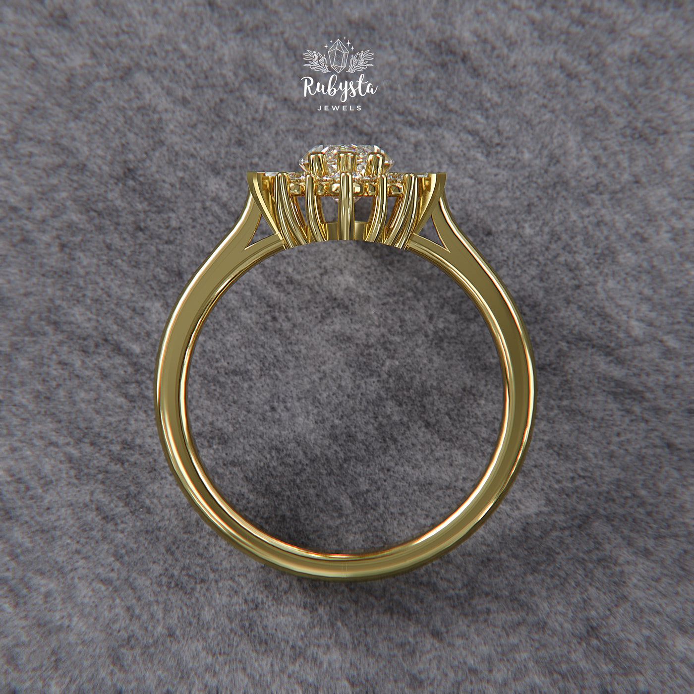 Marquise Sunburst Lab-Grown Diamond Engagement Ring