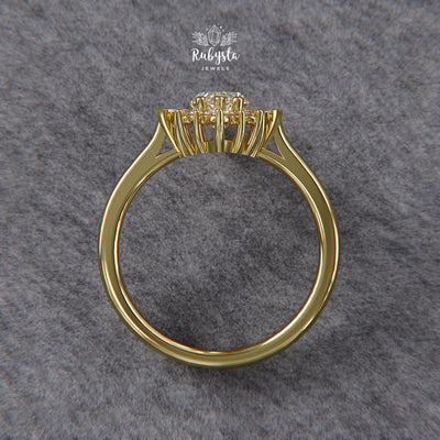 Marquise Sunburst Lab-Grown Diamond Engagement Ring