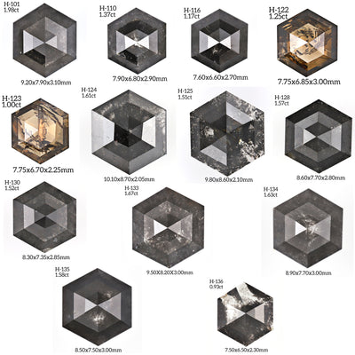 H134 - Salt and pepper hexagon diamond
