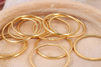 Combo Simple Bee Stack Toe Rings Fitted Gold Fill & Sterling Toe Rings - Rubysta