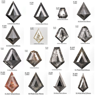 Salt and pepper kite diamond Ring Engagement ring Natural diamond ring - Rubysta