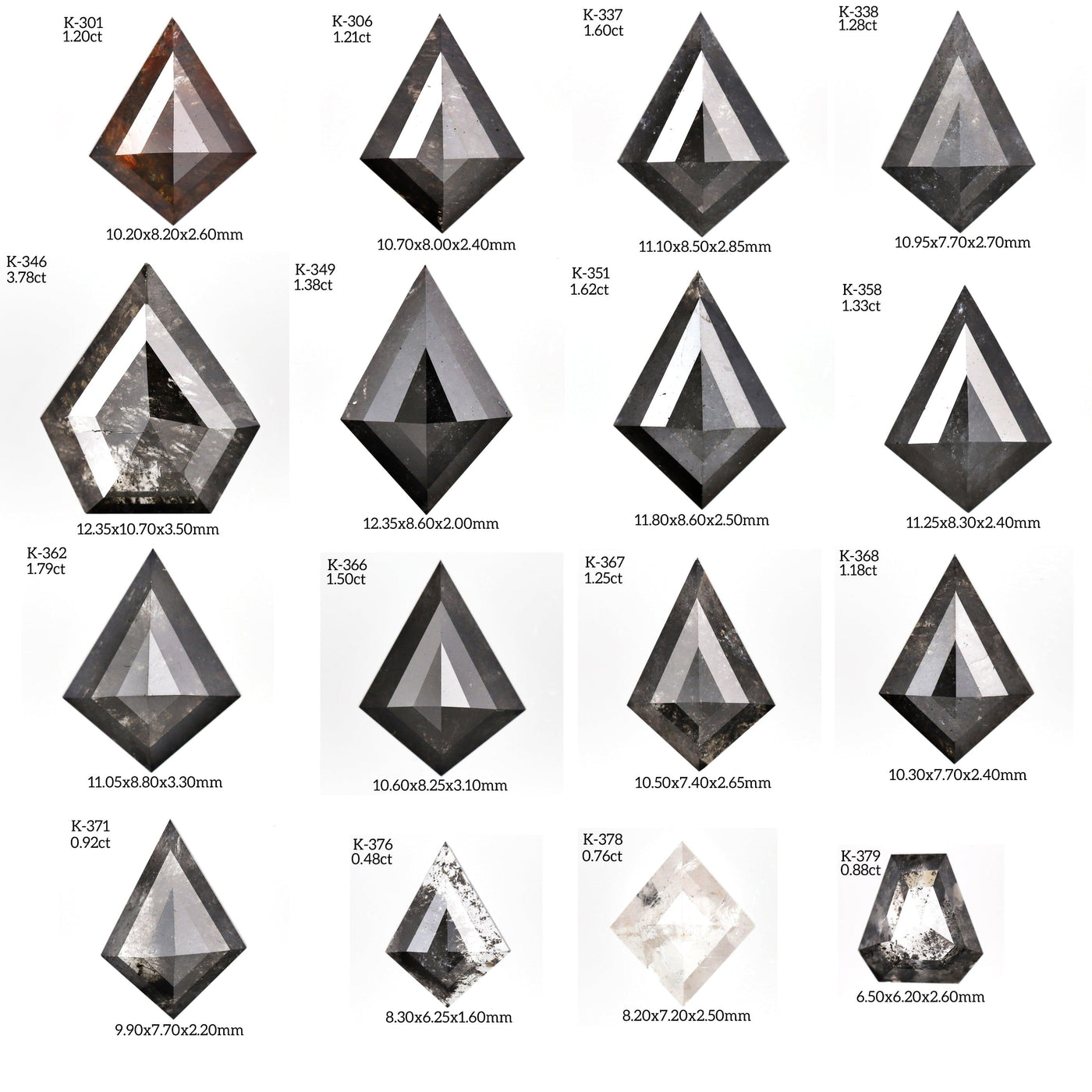 K393 - Salt and pepper kite diamond
