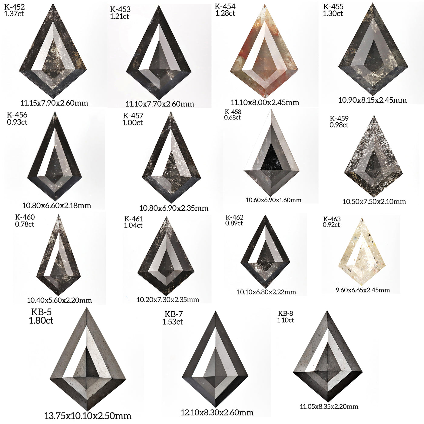 K452 - Salt and pepper kite diamond