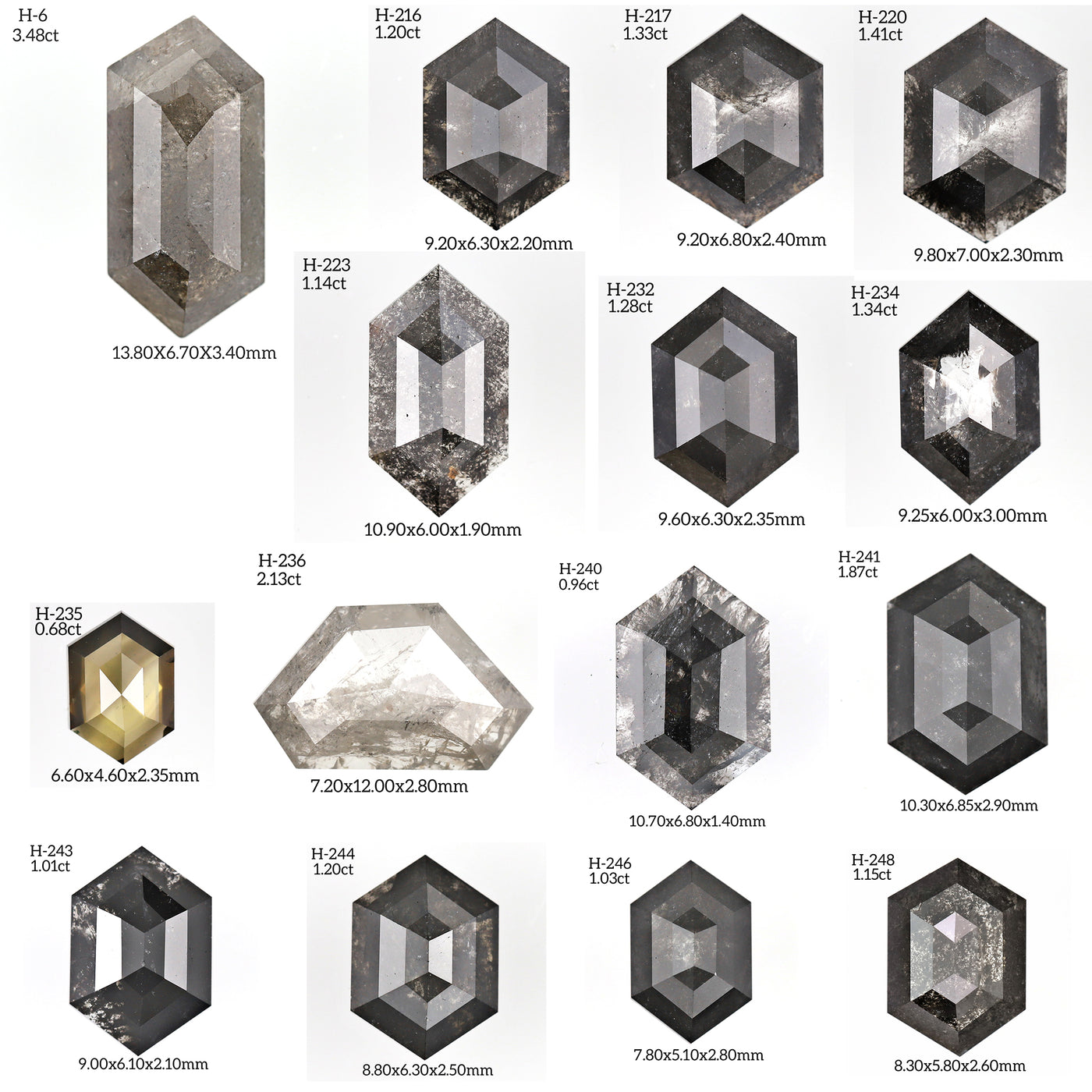 H248 - Salt and pepper hexagon diamond