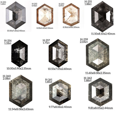Hexagon Diamond Ring | Hexagon Salt and Pepper Diamond Engagement Ring - Rubysta