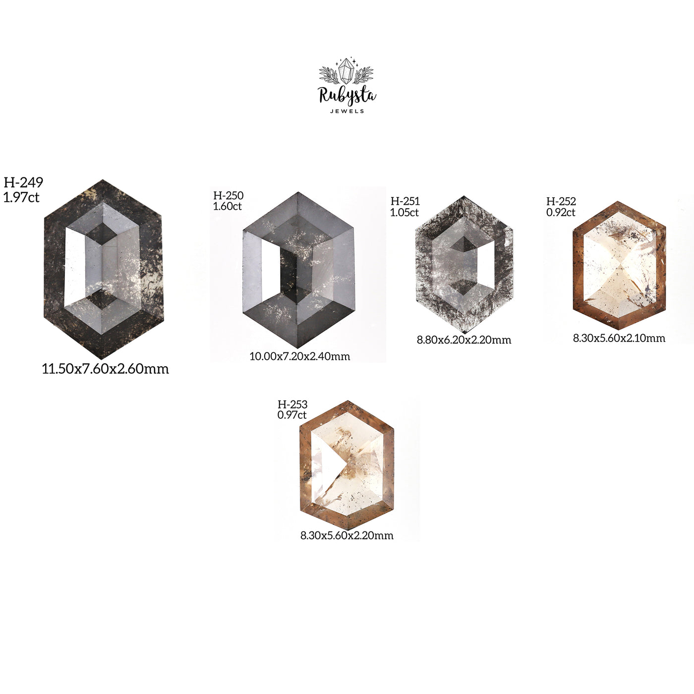 H252 - Salt and pepper hexagon diamond