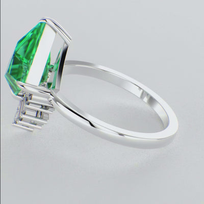 Green Emerald Kite Shape Symphony: A Perfect Mix of Princess, Baguette, and Marquise Shapes