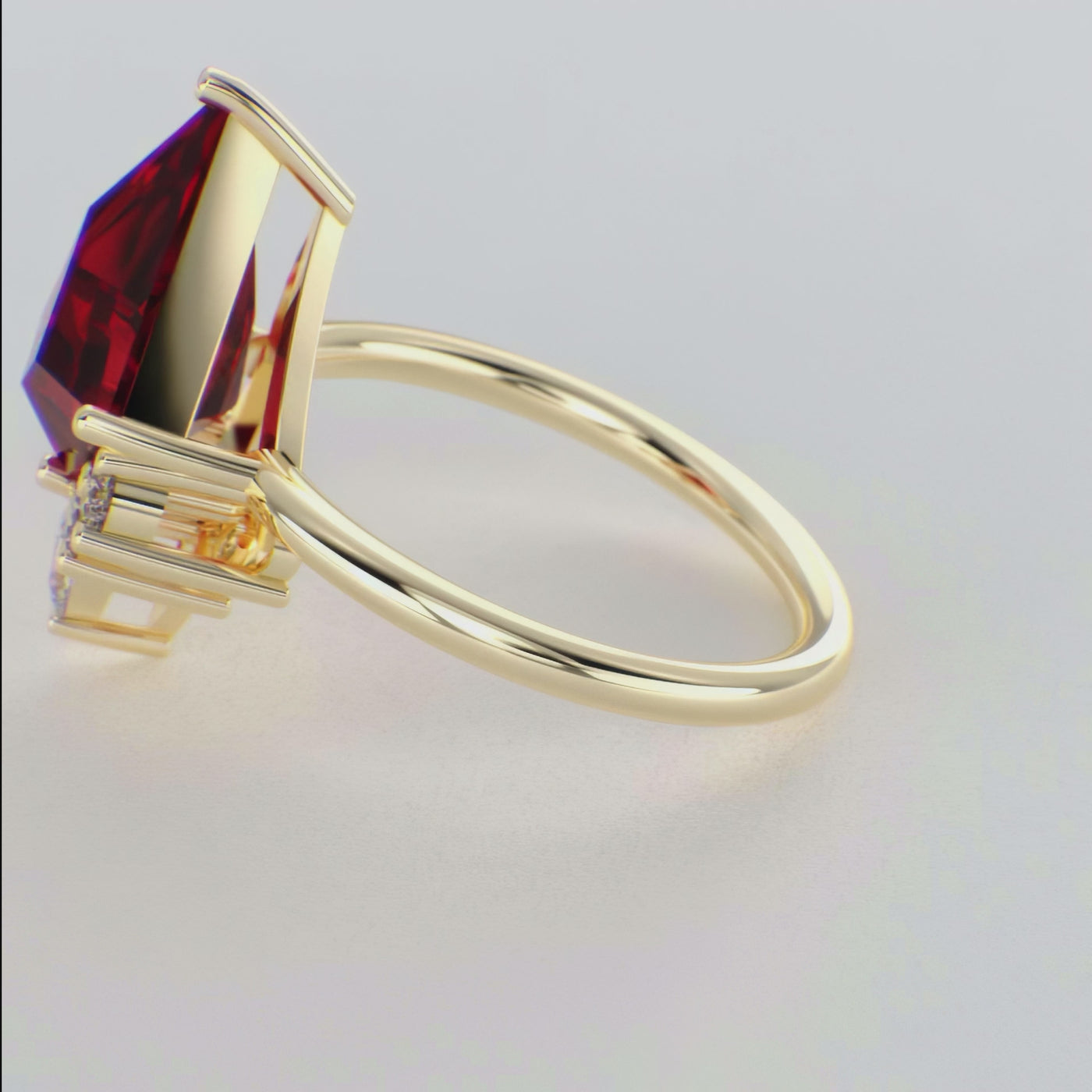 Unique Kite-Shaped Lab Ruby Ring | Perfect Engagement or Valentine’s Gift for Her