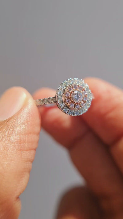 Elegant Natural Pink Diamond Engagement Ring - Women's Pink Diamond Ring, Promise Ring