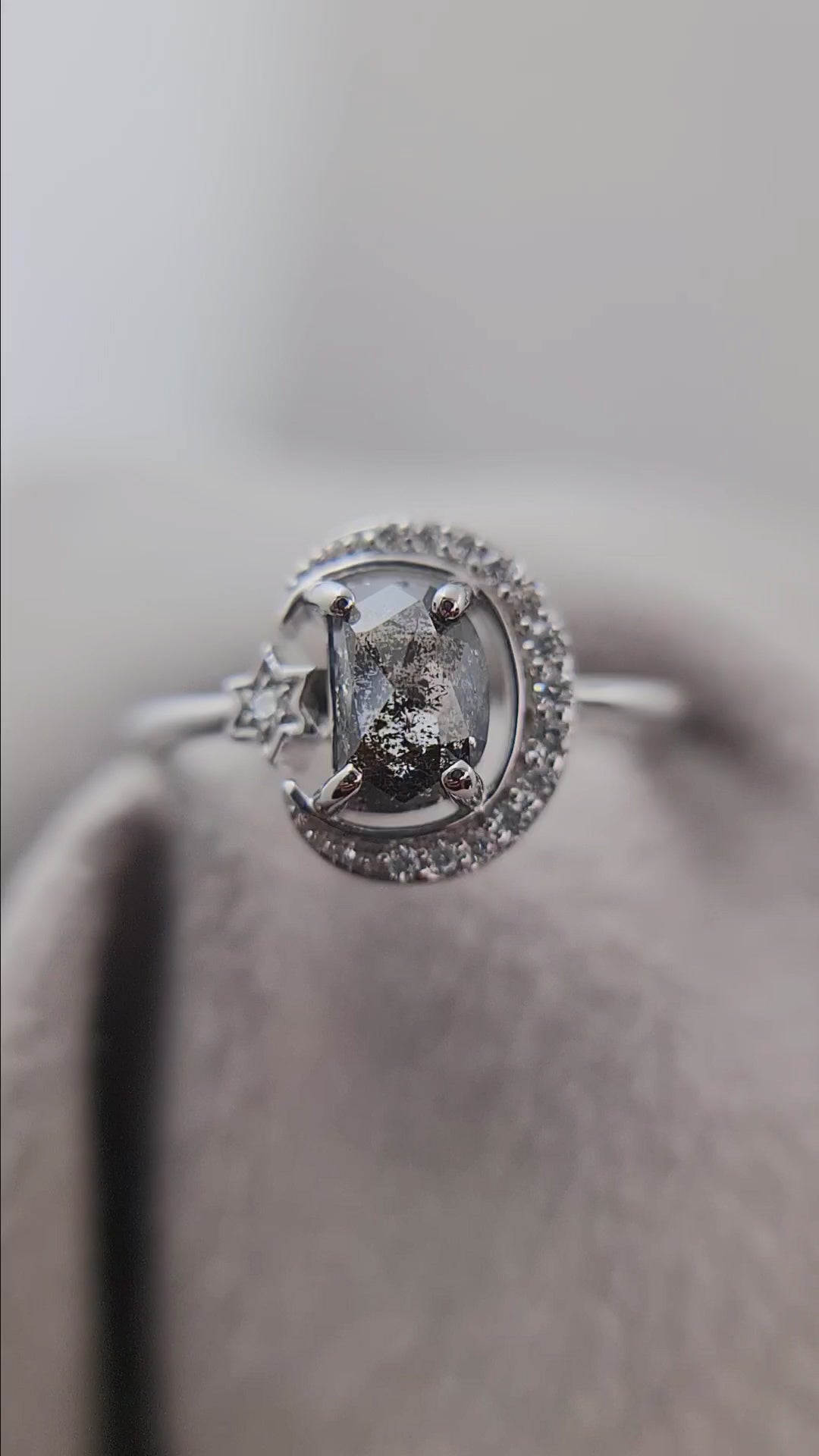 Gold Half Moon Diamond Ring | Engagement and Wedding Ring