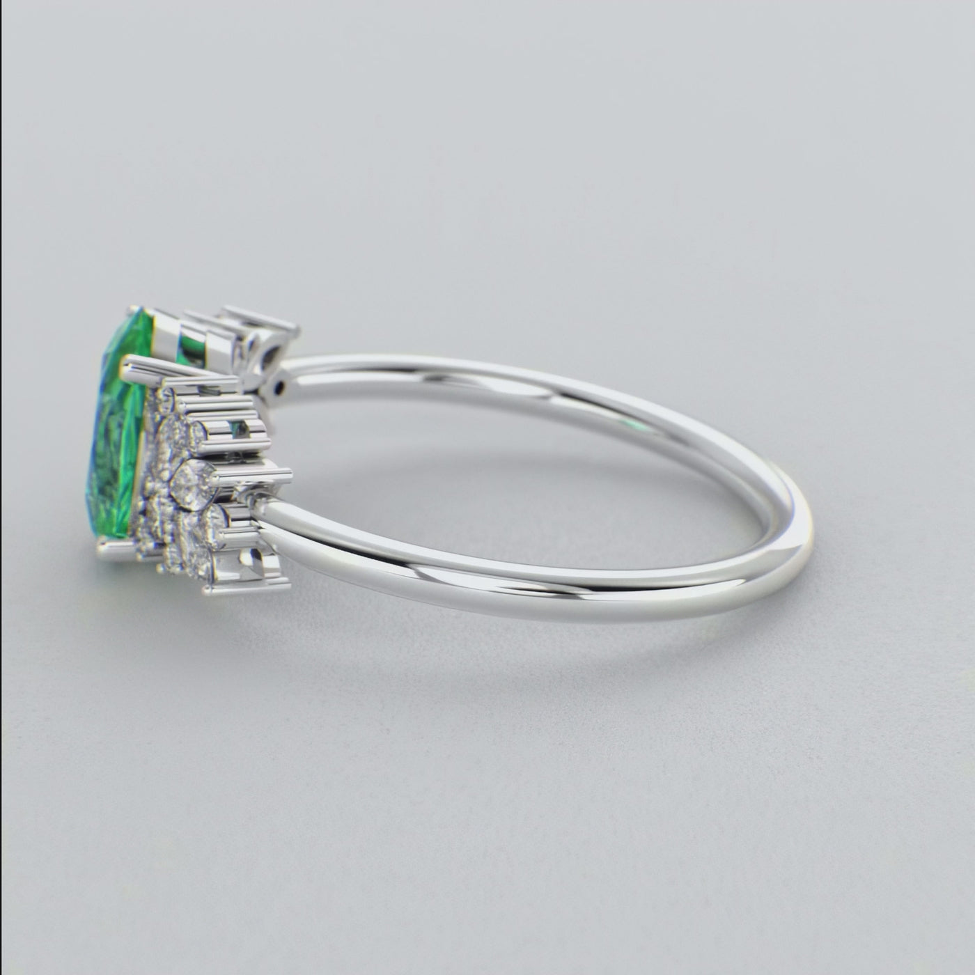 Green Emerald Magic: Oval, Round, and Marquise Diamonds in Perfect Harmony