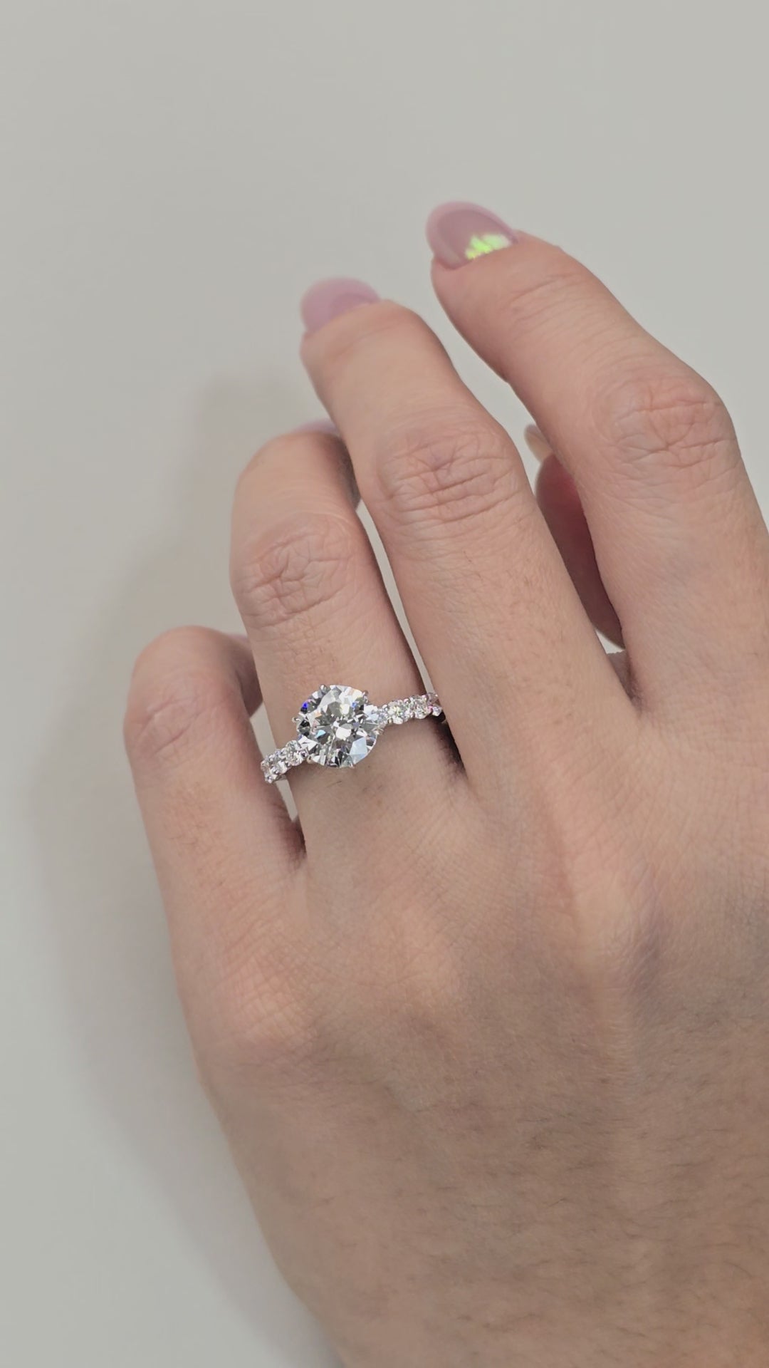 2.02ct Round Lab Grown Diamond Ring | IGI Certified D,E/VSS,VS | Claw Prong Engagement Ring | Diamond Band | Ethical Gold Jewelry